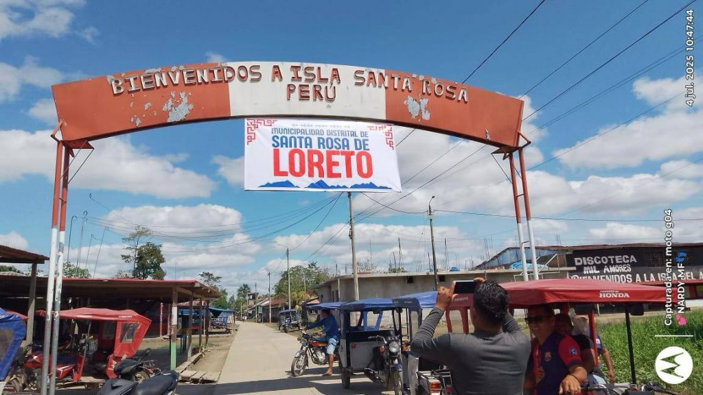 ingreso a la isla Santa Rosa, en la triple frontera entre Perú, Colombia y Brasil. Foto: cortesía Municipalidad Provincial Mariscal Ramón Castilla